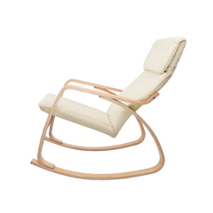 Beige Fabric Rocking Armchair