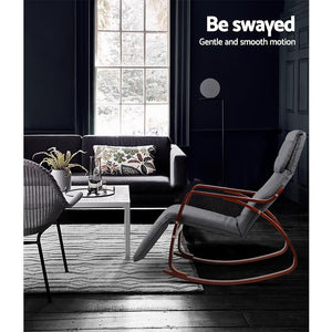 Charcoal Rocking Armchair With Adjustable Footrest