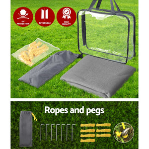 Grey Caravan Privacy Screen - 1.95 x 2.2M | Sun Shade Awning