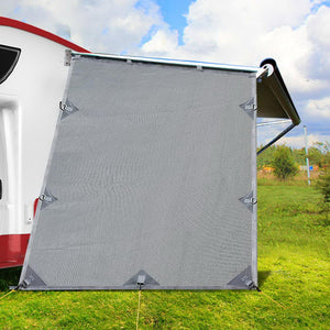 Grey Caravan Privacy Screen - 1.95 x 2.2M | Sun Shade Awning