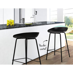Black Metal Bar Stools For Kitchen - 4 Pack