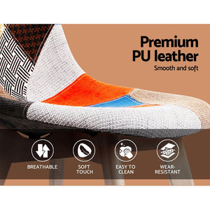 Hippie Retro Fabric Dining Chairs - Twin Pack