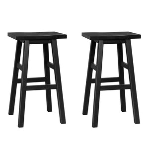 Black Beech Wood Bar Stools - Twin Pack