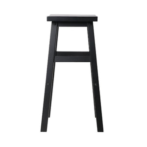 Black Beech Wood Bar Stools - Twin Pack