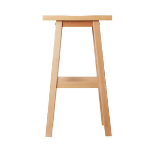 Natural Beech Wood Bar Stools - 2 Pack