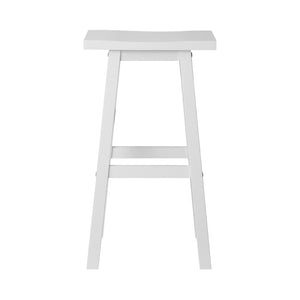 White Beech Wood Bar Stools / Chairs - 2 Pack