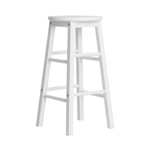 White Beech Wood Backless Bar Stools - 2 Pack