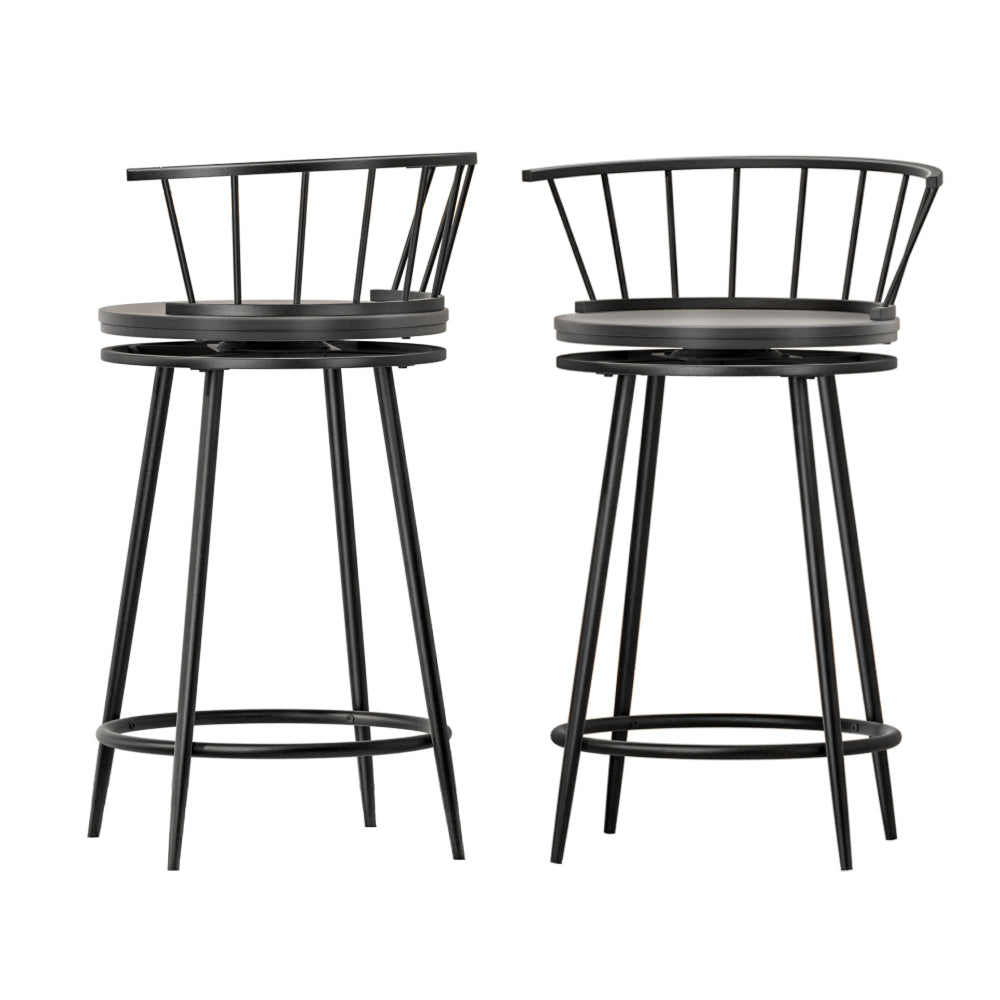 Artiss Wooden Dining Chair Set of 2 | Swivel Metal Chairs with Style