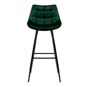 Retro Green Velvet Bar Stools - Twin Pack