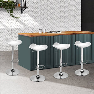 White Kitchen Swivel Bar Stools - 4 Pack