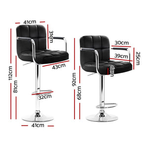 Gas lift Swivel Bar Chairs With Armrests
