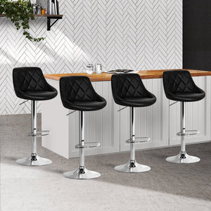 Black Kitchen Bar Stools - 4 Pack