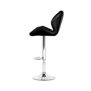 4PCS Kitchen Bar Stool Set - Black And Chrome