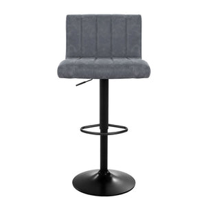 Line Style Bar Stools With Grey PU Leather Seats