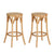 Artiss X2 Bar Stools Wooden Counter Chair with Rattan Seat