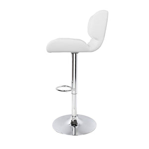 Gas Lift Bar Stools - White and Chrome - Set Of 2