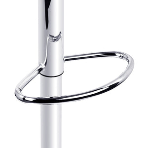 Gas Lift Bar Stools - White and Chrome - Set Of 2