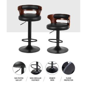 Bar Stools With Back Rests - 2 Pack