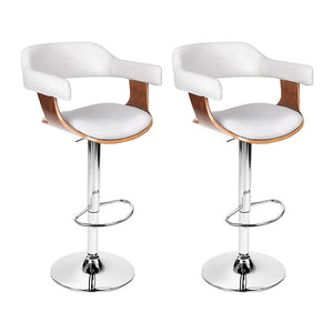 Wooden PU + Leather Bar Stool - Twin Set