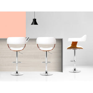Wooden PU + Leather Bar Stool - Twin Set