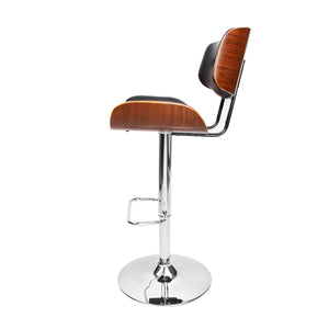 Wooden Gas Lift Bar Stool With Chrome Legs