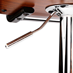 Wooden Gas Lift Bar Stool With Chrome Legs