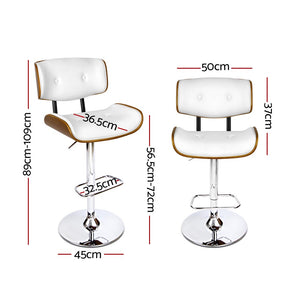 Classic White Gas Lift Bar Stools