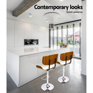 Wooden Gas Lift Bar Stool - 2 Pack