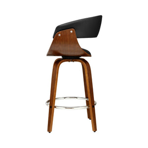 Wooden Swivel Bar Stools With PU Leather Seat