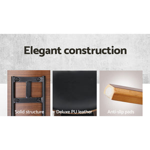 Black Leathered Circular Bar Stool With Footrest