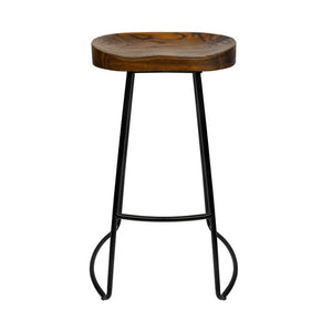 Backless Elm-Wood Bar Stools - 2 Pack