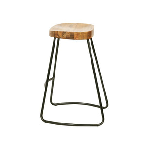 Elm Wood Backless Bar Stools 75cm - 4 Pack