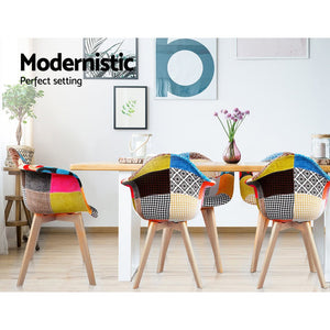 Hippie Styled Fabric Dining Chairs - 2 Pack