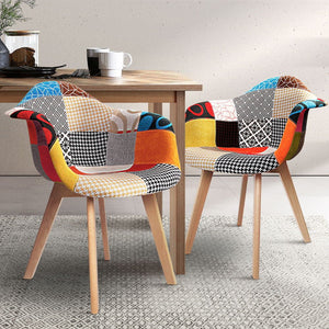 Hippie Styled Fabric Dining Chairs - 2 Pack