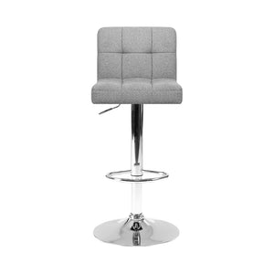 Set of 4 Fabric Swivel Bar Stools With Grey Seats