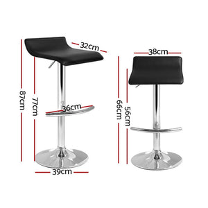 Black Wave Bar Stools - 2 Pack