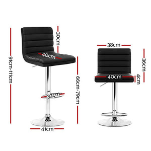 Padded Leather Bar Stools - Twin Pack
