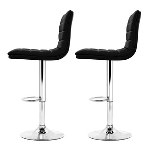 Padded Leather Bar Stools - Twin Pack