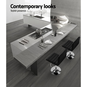 Padded Leather Bar Stools - Twin Pack