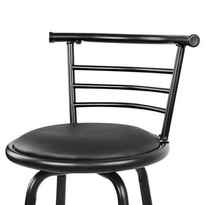 Black and Steel Industrial Leather Bar Stools - 4 Pack