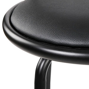 Black and Steel Industrial Leather Bar Stools - 4 Pack