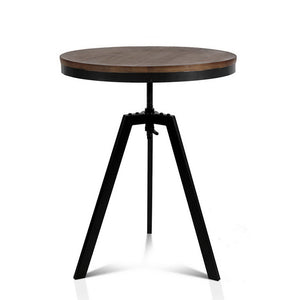 Elm Round Wooden Dining Table With Industrial Styled Legs