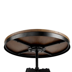 Elm Round Wooden Dining Table With Industrial Styled Legs