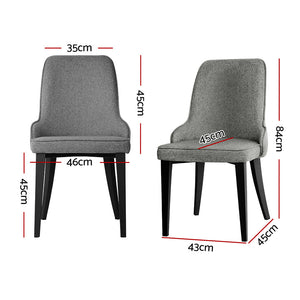 Grey Fabric Dining Chairs - Set of 2