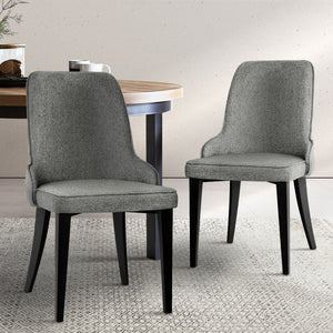 Grey Fabric Dining Chairs - Set of 2