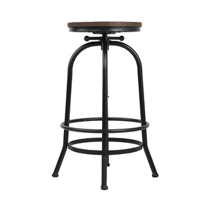 Industrial Styled Bar Stool With Round Seat