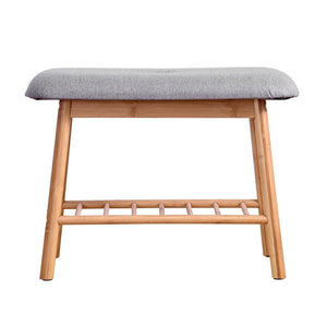Grey Bamboo Shoe Rack Bench Chair