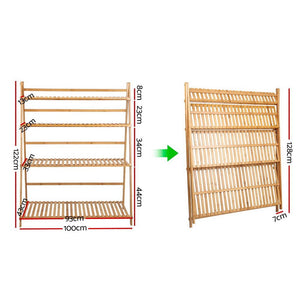 Bamboo Ladder Shelf For Plants - Foldable
