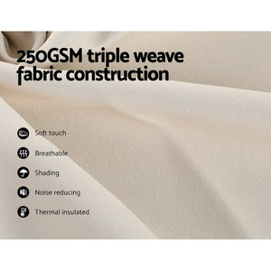 Artiss 2X Blockout Curtains Blackout Window Curtain Eyelet 180x213cm Beige