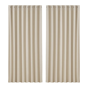 Artiss 2X Blockout Curtains Blackout Window Curtain Eyelet 300x230cm Beige